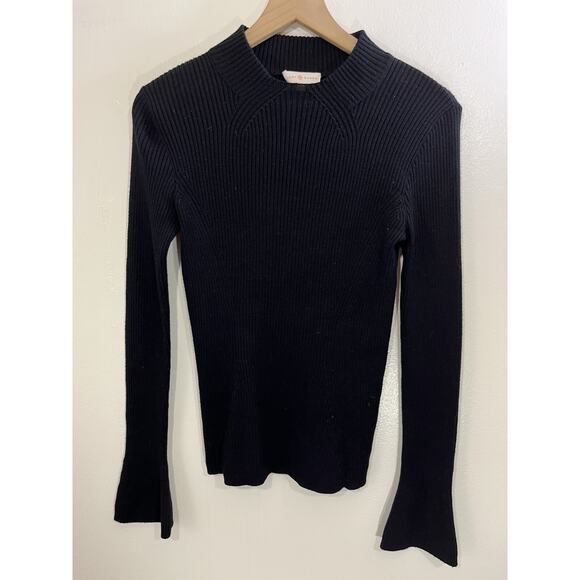 Tory Burch Ribbed Minimalist Quiet Luxe Sweater S Academia Capsule Merino Wool - Picture 1 of 14